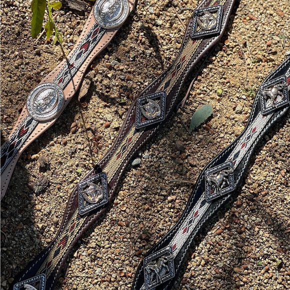 Unisex lucky & blessed brand real leather belt tooled leather Mexican finish. - Picture 10 of 10